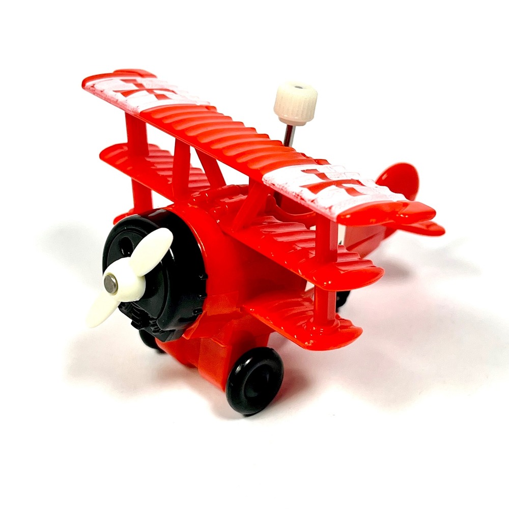 Tomy Red Baron Triplane Airplane Fighter Wind Up Toy Working Tested Vintage